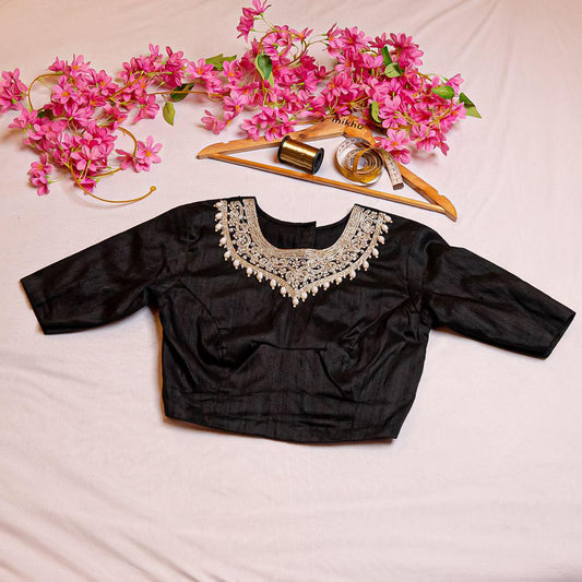 Black high neck blouse