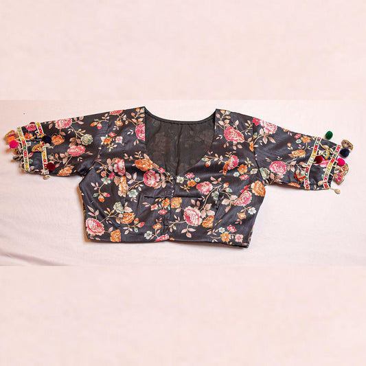 Black Floral printed blouse