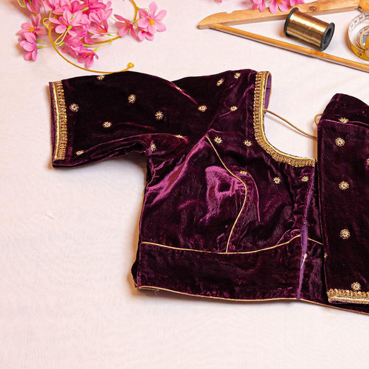 Purple velvet blouse