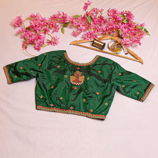 Dark green handwork blouse