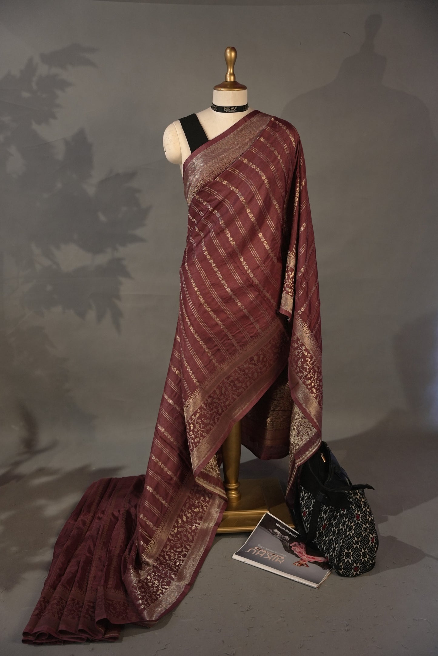 Mauve Banarasi silk saree BS004