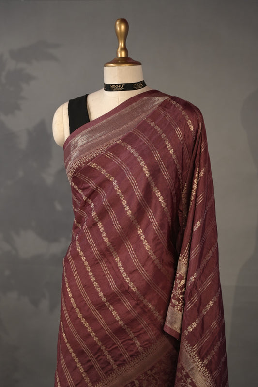 Mauve Banarasi silk saree BS004