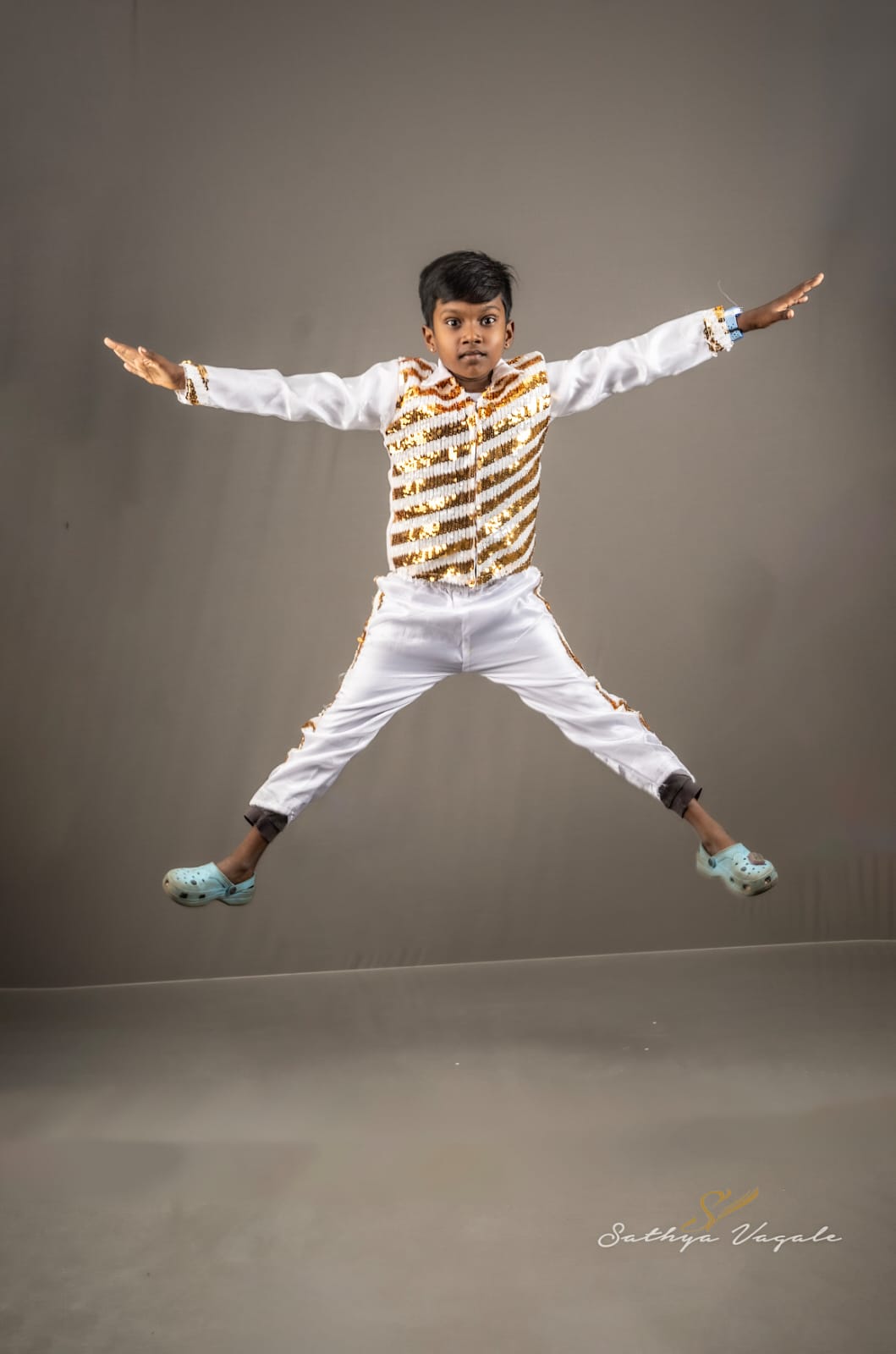 White and gold boys party wear KW013